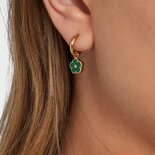 Oorbellen creool bloem roze