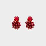 Oorbellen crystal kraal rood