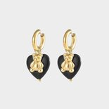 Oorbellen hart zwart beer