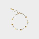 Armband staal hart goud