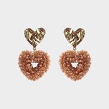 Oorbellen duo hart nude