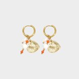 Oorbellen creool hart oranje