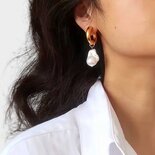 Oorbellen creool parel wit