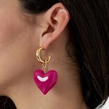 Oorbellen hart staal groen