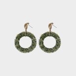 Oorbellen bloem rond groen