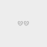 Oorbellen hart crystal zilver