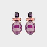 Oorbellen ovaal crystal aubergine