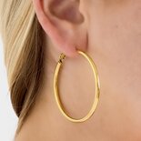 Oorbellen ring goud staal