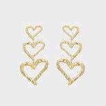 Oorbellen trio hart geborsteld