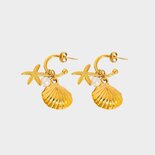 Oorbellen creool schelp parel