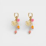 Oorbellen creool bloemen multi