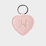 Sleutelhanger hart juf roze