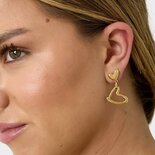 Oorbellen hart zilver open