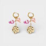 Oorbellen creool bedels roze