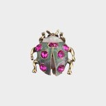 Broche lieveheersbeestje fuchsia