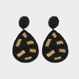 Oorbellen drop kraal zwart