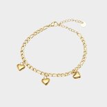 Armband staal bedel hart