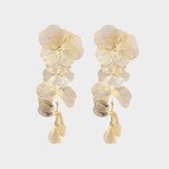 Oorbellen hanger bloemen staal
