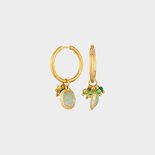 Oorbellen creool steen mint