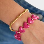Armband harten staal fuchsia