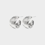 Oorbellen creool geborsteld zilver