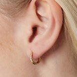 Oorbellen ring steen roze