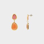 Oorbellen staal crystal oranje