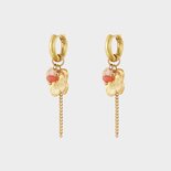 Oorbellen bloem ketting roze