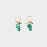 Oorbellen creool vis groen