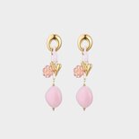 Oorbellen hanger resin roze