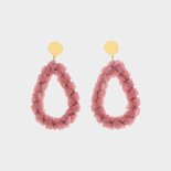 Oorbellen tube druppel roze