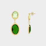 Oorbellen ovaal crystal groen