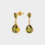 Oorbellen duo crystal groen