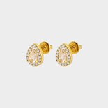 Oorbellen druppel zirconia wit