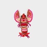 Broche kreeft fuchsia