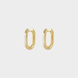 Oorbellen ovaal zirconia wit