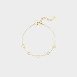 Armband staal hart wit
