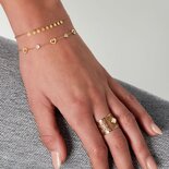 Armband staal hart wit
