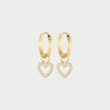 Oorbellen creool crystal hart