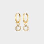 Oorbellen creool crystal rond
