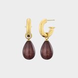 Oorbellen druppel resin bruin