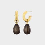 Oorbellen druppel resin donkerbruin