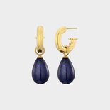 Oorbellen druppel resin blauw