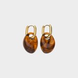 Oorbellen creool resin cognac