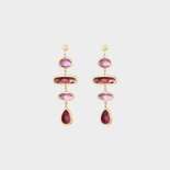 Oorbellen crystal organisch paars