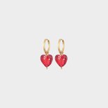 Oorbellen creool hart rood