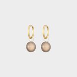 Oorbellen creool glas taupe