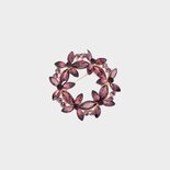 Broche krans crystal magenta
