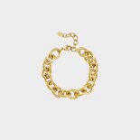 Armband schakel geribbeld goud