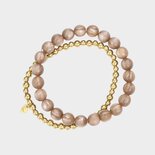 Armband set staal zand